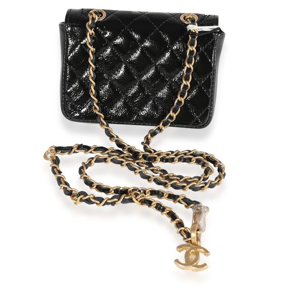 Chanel Black Quilted Patent Leather Mini Belt Bag - Picture 3 of 8